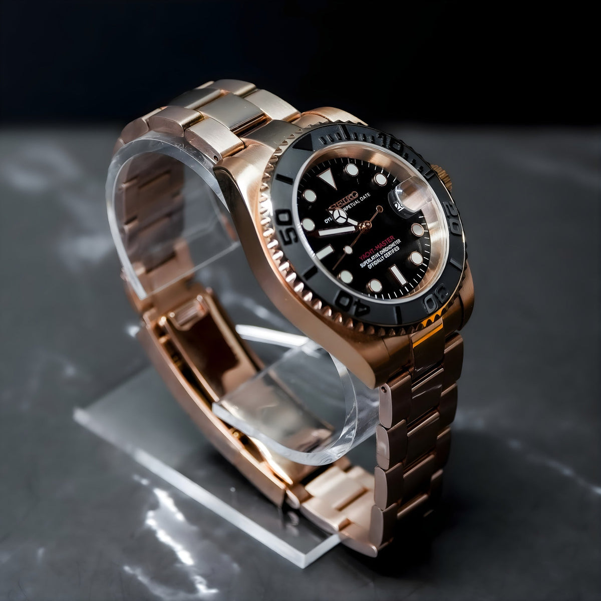 Seiko Mod Yacht Master RG Black