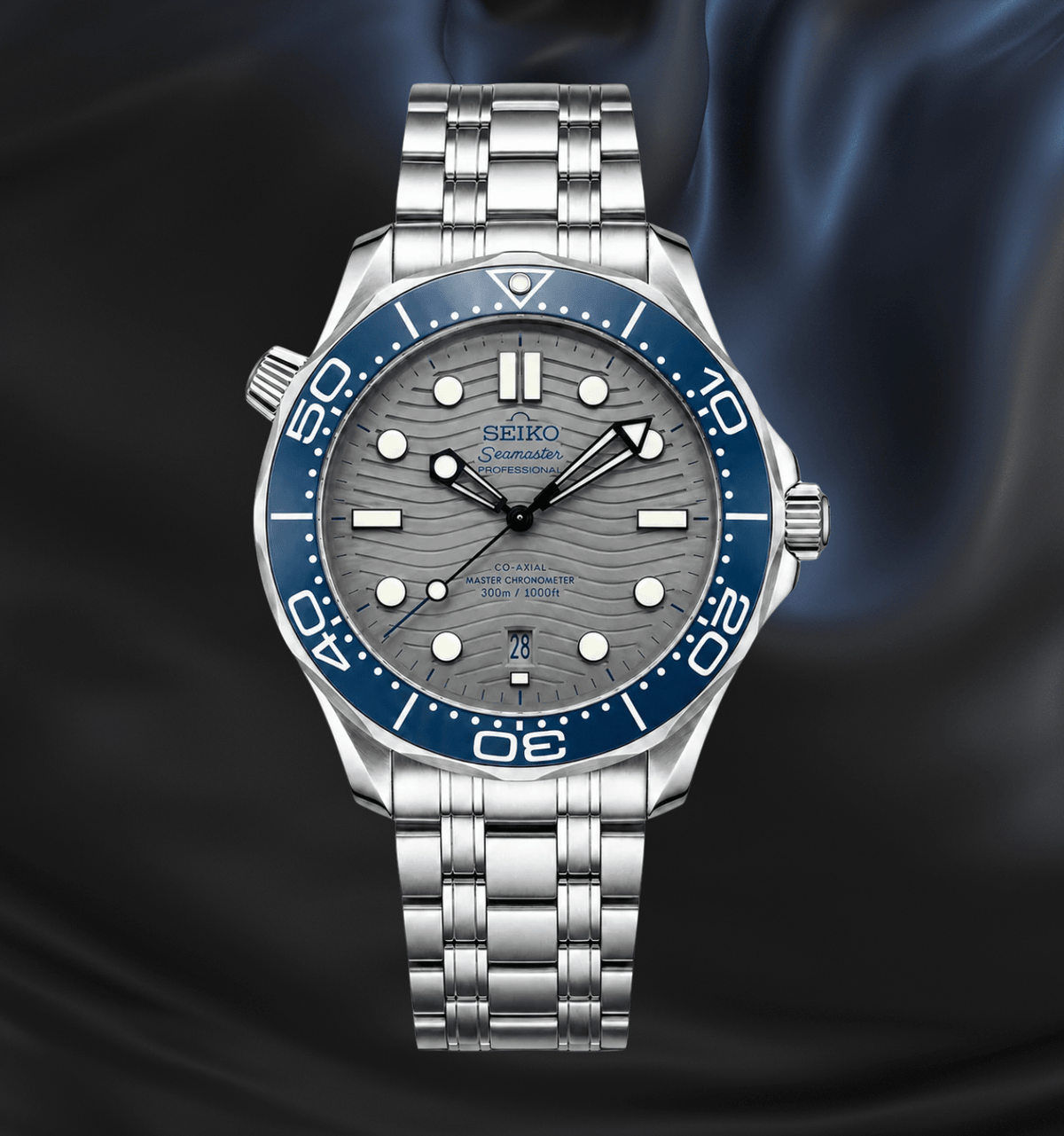 Seiko Mod Seamaster Blue Grey